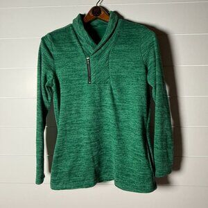 Kelly Green- Romanstii Quarter Zip Cowl Neck Sweatshirt | Size S